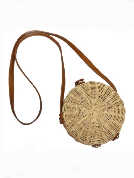 Handbags - Boho Woven Wicker Canteen Crossbody Bag